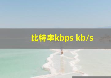 比特率kbps kb/s